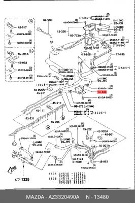 Фильтр топливный AZ3320490A MAZDA