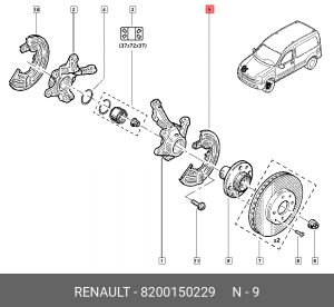 Защита дискового тормозного механизма 8200150229 RENAULT
