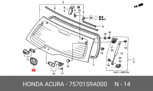 Эмблема 75701S9A000 HONDA