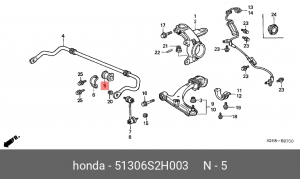 Втулка стабилизатора 51306-S2H-003 HONDA