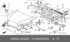 Клипса крепежная 91604S5A003 HONDA