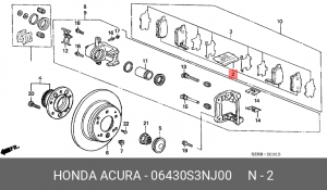 Комплект тормозных колодок, диско 06430S3NJ00 HONDA