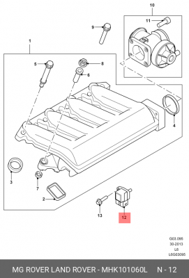Датчик, давление наддува MHK101060L LAND ROVER