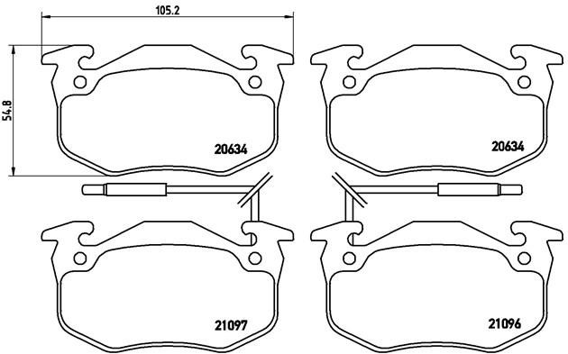 Комплект тормозных колодок, диско P68015 BREMBO
