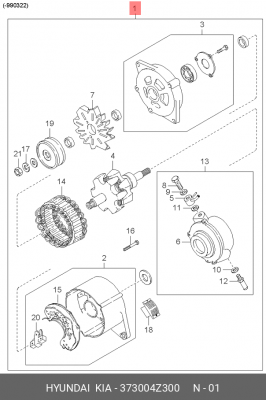 Генератор 373004Z300 HYUNDAI KIA