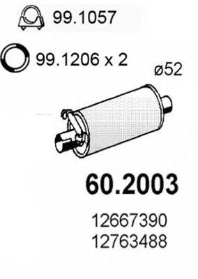 Предглушитель выхлопных газов 602003 ASSO