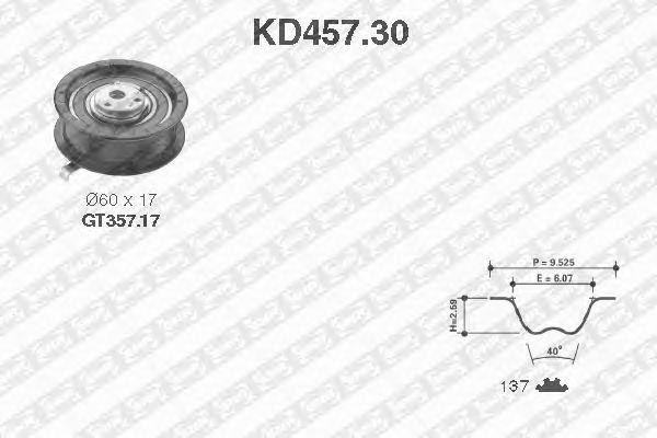 Комплект ремня ГРМ KD457.30 NTN SNR