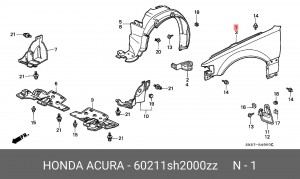 Крыло 60211SH2000ZZ HONDA