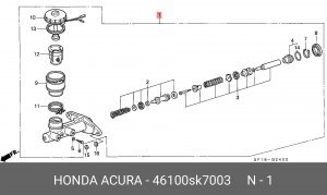 Ремкомплект, главный тормозной цилиндр 46100SK7003 HONDA