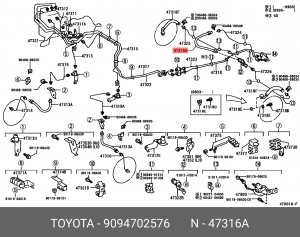 Шланг тормозной 90947-02576 DAIHATSU
