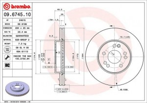 Тормозной диск 09.6745.10 BREMBO