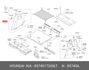 Обшивка багажника 8574017200LT HYUNDAI KIA