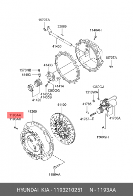 Болт крепления 1193210251 HYUNDAI KIA