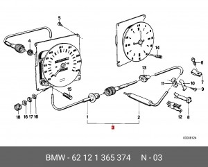 Тросик спидометра 62 12 1 365 374 BMW