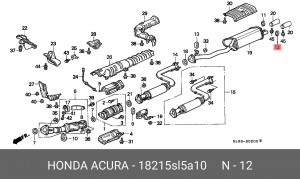 Кронштейн, система выпуска ОГ 18215SL5A10 HONDA