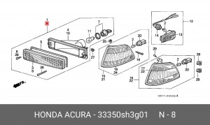 Фонарь указателя поворота 33350SH3G01 HONDA