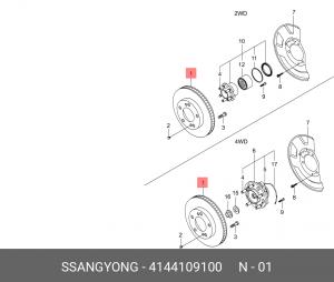 Тормозной диск 4144109100 SSANG YONG
