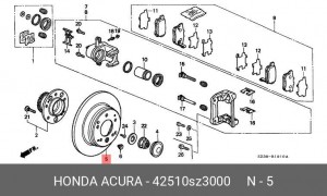 Тормозной диск 42510SZ3000 HONDA