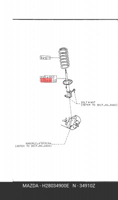 Амортизатор подвески H280-34-900E MAZDA
