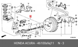 Главный тормозной цилиндр 46100SFEJ11 HONDA