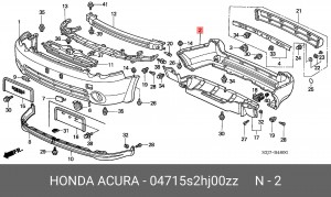 Бампер задний 04715S2HJ00ZZ HONDA