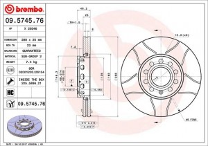 Тормозной диск 09574576 BREMBO