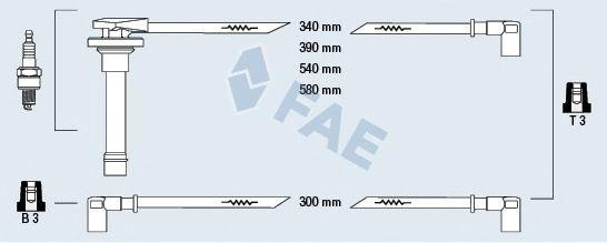 Ккомплект проводов зажигания 85340 FAE