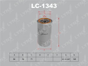 Фильтр масляный двигателя LC-1343 LYNXAUTO