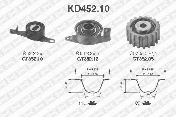 Комплект ремня ГРМ KD452.10 NTN SNR