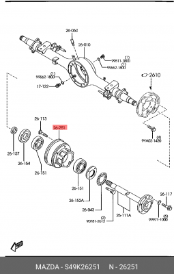 Тормозной барабан S49K26251 MAZDA
