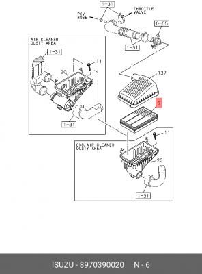 Воздушный фильтр 8-97039-002-0 ISUZU