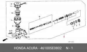 Главный тормозной цилиндр 46100SE0802 HONDA