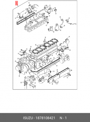 Комплект прокладок, двигатель 1-87810-842-1 ISUZU