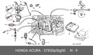 Датчик, давление во впускном газопроводе 37830P5TG00 HONDA