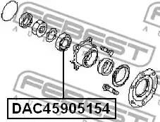 Подшипник ступицы колеса DAC45905154 FEBEST
