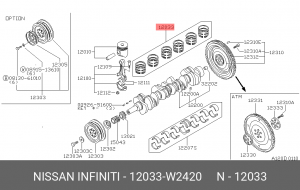 Кольца поршневые 12033-W2420 NISSAN