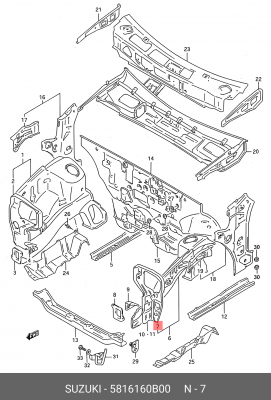 Крепление фары 58161-60B00 SUZUKI