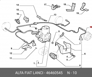 Датчик, частота вращения колеса 46460545 ALFA FIAT LANCIA