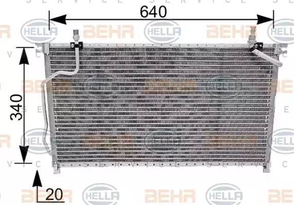 Конденсатор, кондиционер 8FC351036431 HELLA