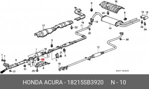Кронштейн, система выпуска ОГ 18215SB3920 HONDA