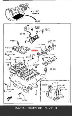 Клапан электромагнитный АКПП BW01211D1 MAZDA