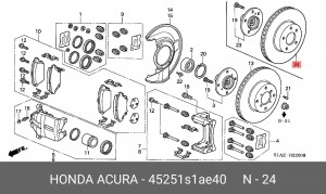 Тормозной диск 45251-S1A-E40 HONDA