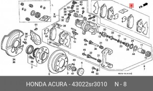 Комплект тормозных колодок, диско 43022SR3010 HONDA