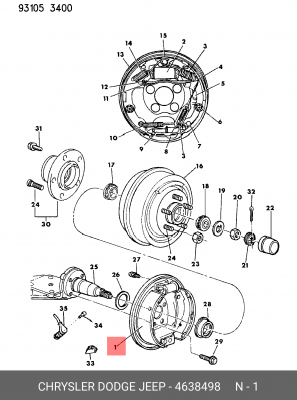 Комплект тормозных колодок 4638498 CHRYSLER