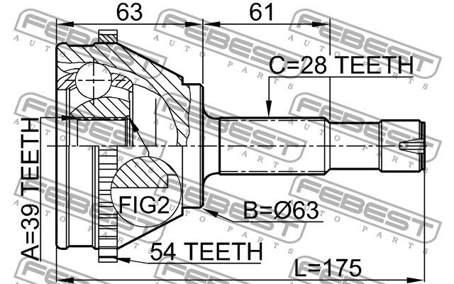 ШРУС 2510-BOXA54 FEBEST
