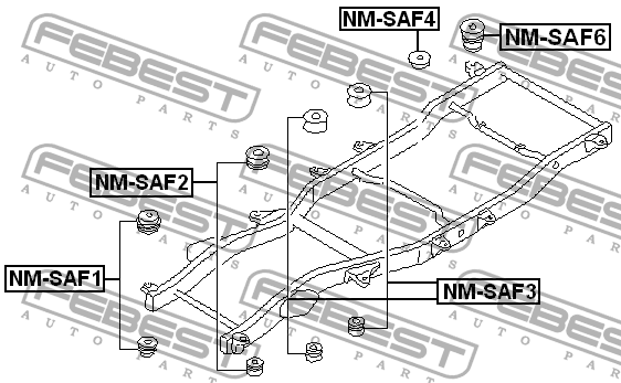 Подушка рамы NM-SAF4 FEBEST