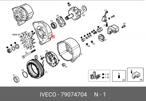 Подшипник со стороны привода, генератор 79074704 IVECO