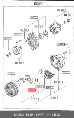 Щетка стартера FE2H18W77 MAZDA