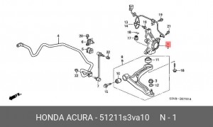 Кулак поворотный 51211S3VA10 HONDA