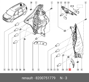 Светоотражатель - катафот 8200751779 RENAULT